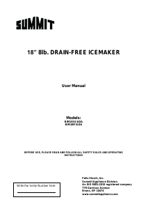 Handleiding Summit BIM18SS/ADA IJsblokjesmachine