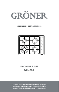 Manual de uso Gröner QEGXS4 Placa