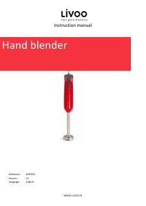 Manual Livoo DOP204R-OC Hand Blender