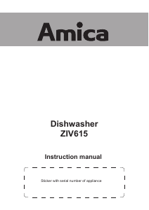 Manual Amica ZIV 615 Dishwasher