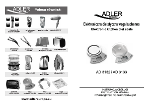 Instrukcja Adler AD 3133 Waga kuchenna