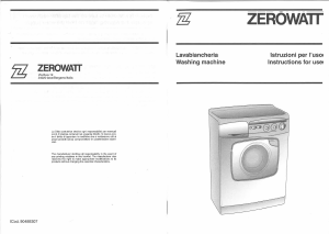 Manuale Zerowatt Lady Zero ZX 33.8 Lavatrice