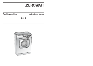 Handleiding Zerowatt LB Z 86 E Wasmachine