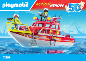Bedienungsanleitung Playmobil set 71598 Action Heroes Feuerlöschboot