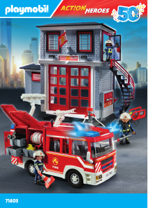 Εγχειρίδιο Playmobil set 71603 Action Heroes Αρχηγείο και Όχημα Πυροσβεστικής