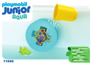 Manual Playmobil set 71688 Junior JUNIOR AQUA: Roda de água com tubarão bebé