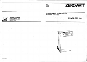 Manuale Zerowatt Spazio Top 800 Lavatrice