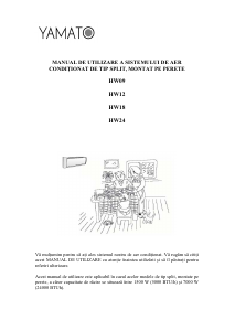 Manual Yamato HW09 Aer condiționat