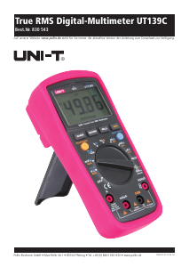 Bedienungsanleitung UNI-T UT139C Multimeter