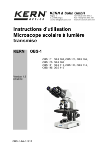 Mode d’emploi KERN OBS 111 Microscope