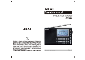 Manual de uso Akai APW20 Radio