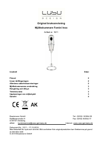 Bruksanvisning Caso 1611 Fomini Mjölkskummare