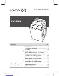 Manual Daewoo DWF-G300 Washing Machine