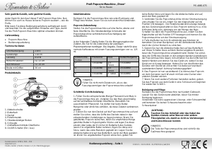 Bedienungsanleitung Rosenstein and Söhne PE-4885-675 Show Popcornmaschine