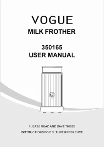 Manual Vogue 350165 Milk Frother