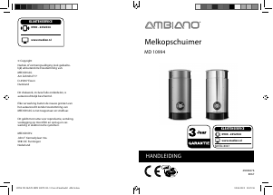 Handleiding Ambiano MD 10994 Melkopschuimer