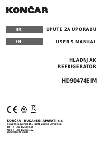 Handleiding Končar HD90474EIM Koel-vries combinatie