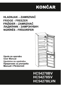 Handleiding Končar HC54278BV Koel-vries combinatie