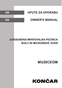 Priručnik Končar MU28CEGM Mikrovalna pećnica