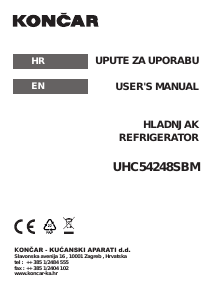 Manual Končar UHC54248SBM Refrigerator