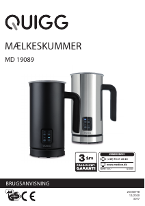 Brugsanvisning Quigg MD 19089 Mælkeskummer