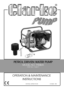 Manual Clarke PW 80A Water Pump