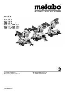 Прирачник Metabo KS 18 LTX BL 254 Пила за косо сечење