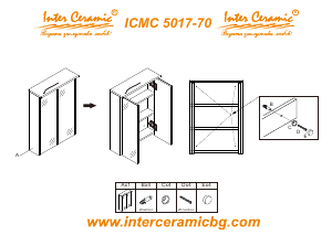 Manual Inter Ceramic ICMC 5017-70 Mirror Cabinet