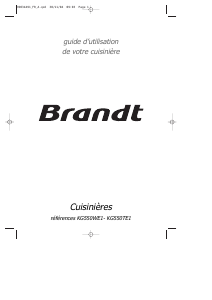 Mode d’emploi Brandt KG550WE1 Cuisinière