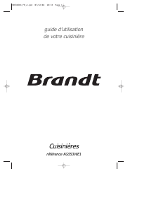 Mode d’emploi Brandt KG553WE1 Cuisinière