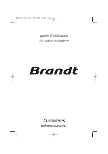 Mode d’emploi Brandt KG559WE1 Cuisinière