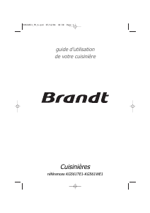 Mode d’emploi Brandt KG561WE1 Cuisinière
