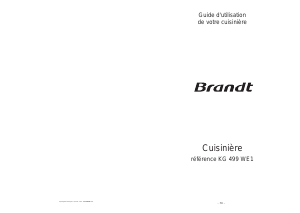 Mode d’emploi Brandt KG499WE1 Cuisinière
