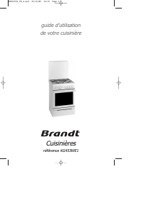 Mode d’emploi Brandt KG453WE1 Cuisinière