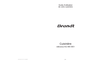 Mode d’emploi Brandt KG485WE1 Cuisinière
