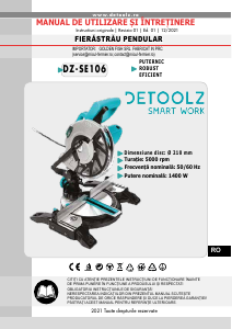 Manual Detoolz DZ-SE106 Fierastrau circular stationar