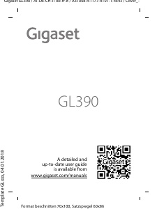 Mode d’emploi Gigaset GL390 Téléphone portable