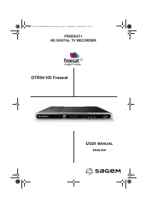 Manual Sagem DTR94 HD (Freesat) Digital Receiver