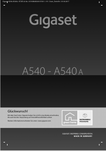 Bedienungsanleitung Gigaset A540 Schnurlose telefon