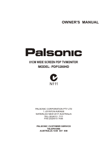 Handleiding Palsonic PDP3280HD Plasma televisie