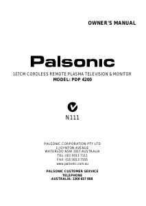 Handleiding Palsonic PDP4200 Plasma televisie