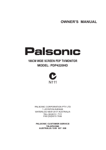 Handleiding Palsonic PDP4220HD Plasma televisie