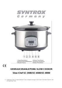 Bedienungsanleitung Syntrox SC-350D Slow-Chef Slow cooker