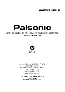 Handleiding Palsonic PDP4250 Plasma televisie