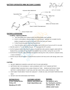 Manual ZOpid HP-ZV180B Handheld Vacuum