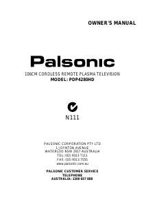 Handleiding Palsonic PDP4280HD Plasma televisie