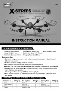 Handleiding MJX X601H Drone