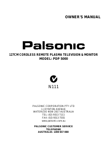 Handleiding Palsonic PDP5000 Plasma televisie