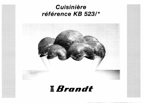 Mode d’emploi Brandt KB523 Cuisinière