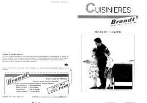 Mode d’emploi Brandt KB626 Cuisinière